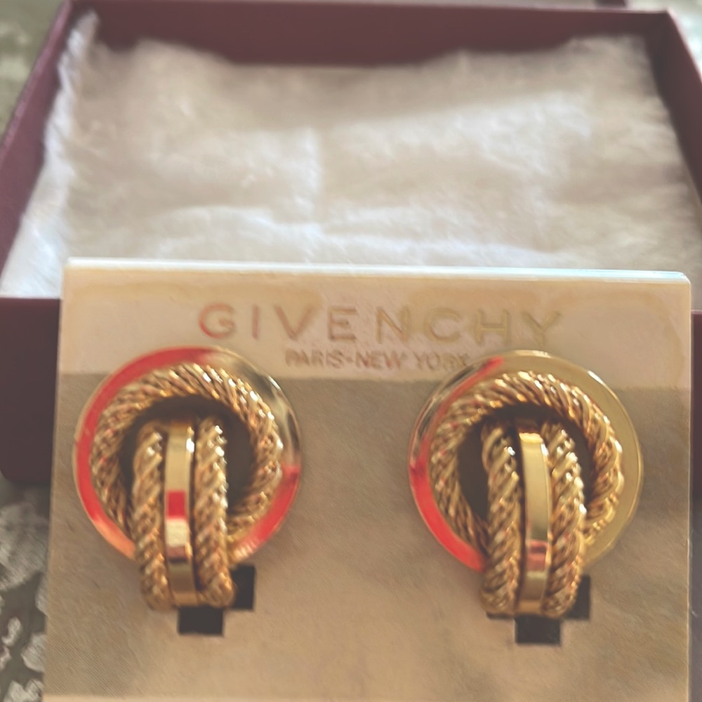 Givenchy goldstone clip- on earrings